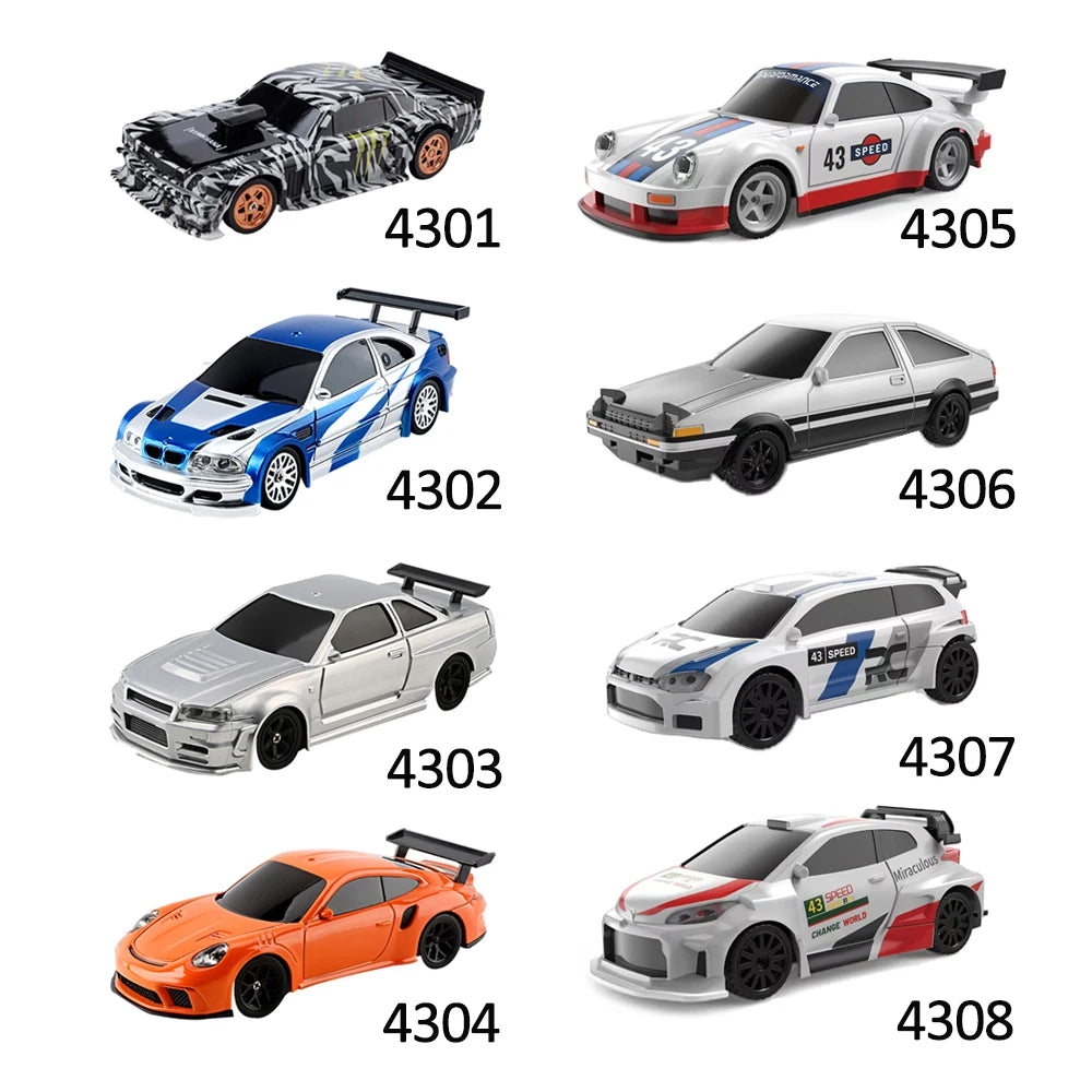 Upgraded Gyro 1/43 RC Drifting Car Racing RTR 4WD High Speed Radio Control Model 2.4G Drift Race Vehicle Mini Gifts